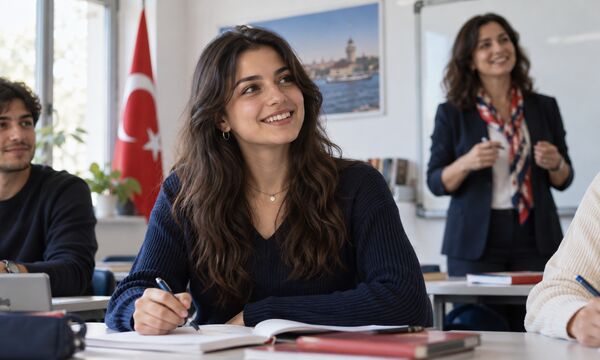 Misafir öğrenci olarak İngilizce derse katılan öğrenci